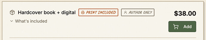 Storefront pricing tier for authors and collaborators only