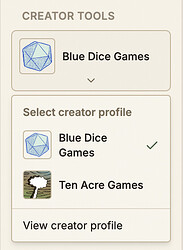 Creator profile switcher - open