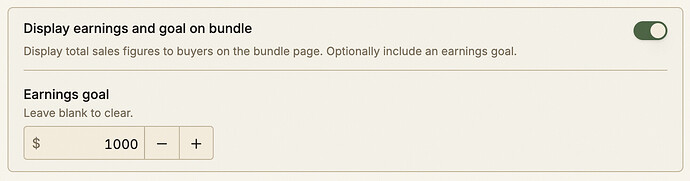Bundle earnings goal