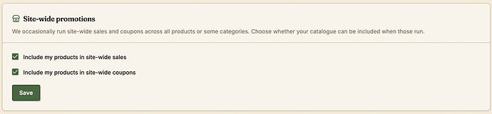 Site-wide promotions