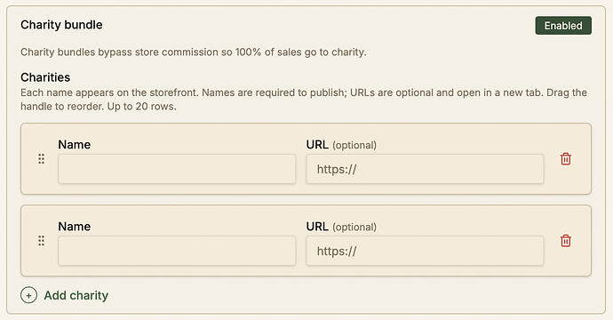 Charity bundles