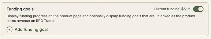 Funding goals: Toggle