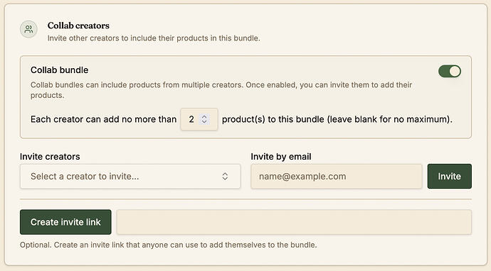 Collab bundle invites