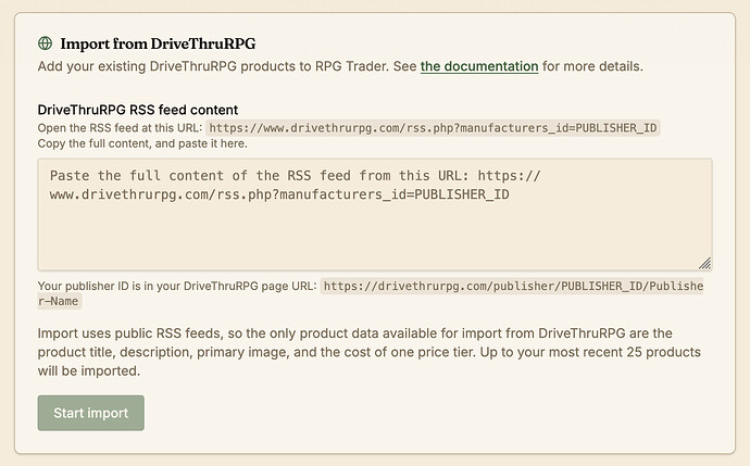 Bulk import: DriveThruRPG