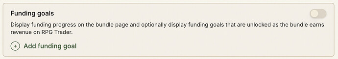 Funding goals